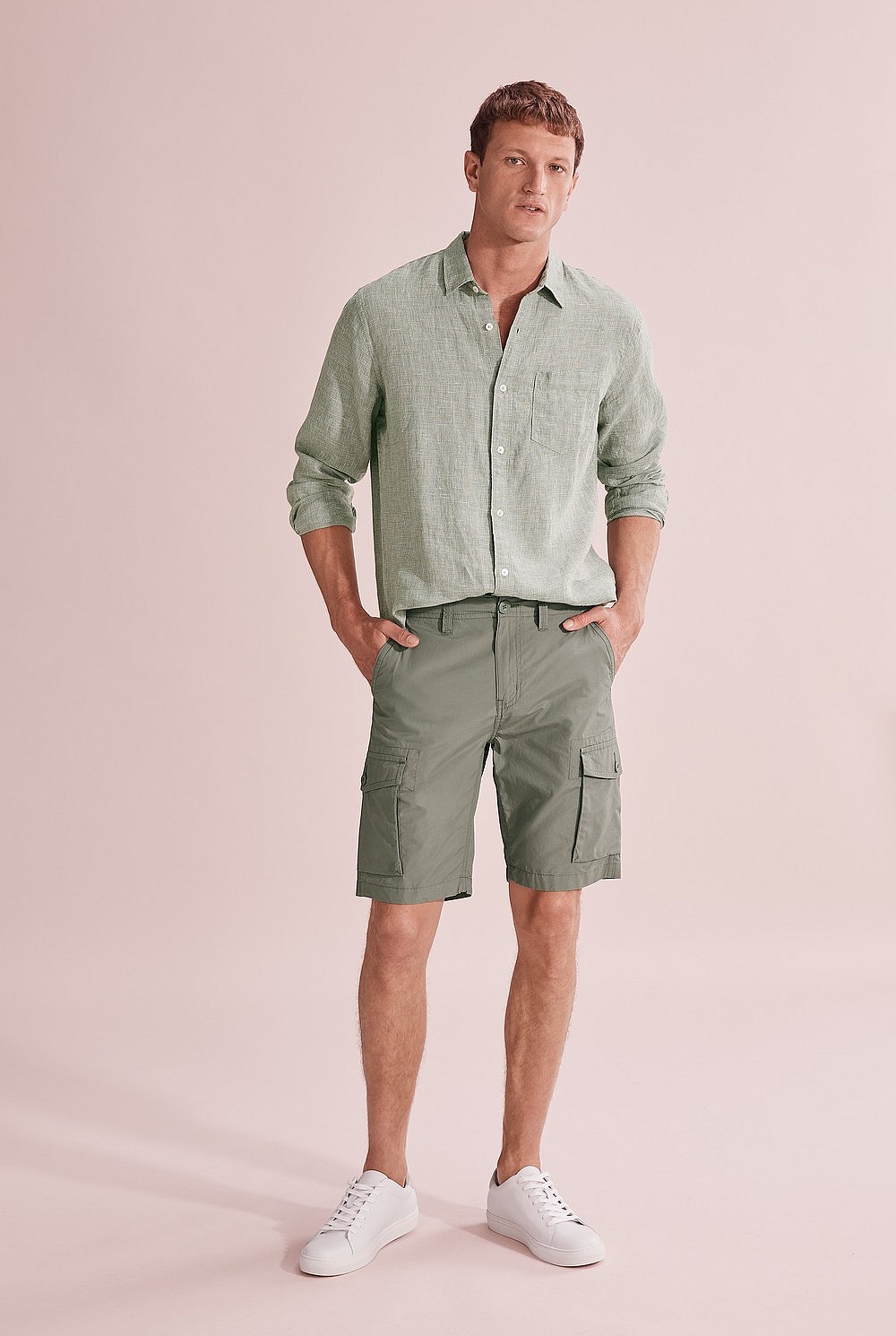 Regular Textured Linen Shirt