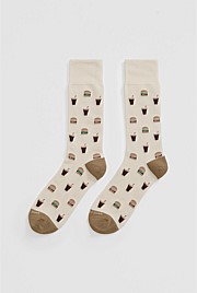 Ecru Australian Cotton Blend Burger Sock - Socks | Country Road