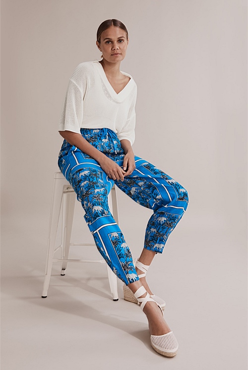 Tile Print Printed Harem Pant - Pants | Country Road