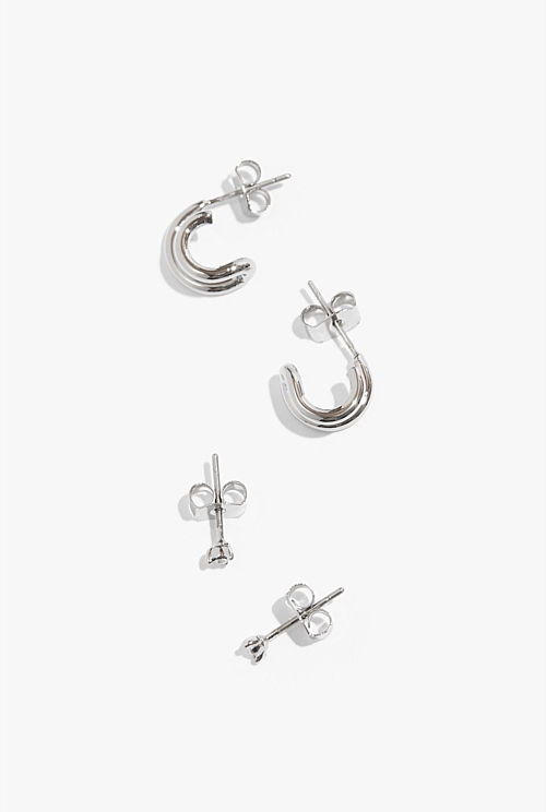 Silver Indi Stud Pack Earrings Country Road