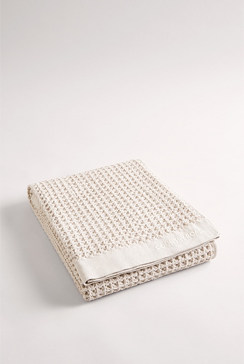 Natural Conran Australian Cotton Waffle Bath Towel - Towels & Mats ...