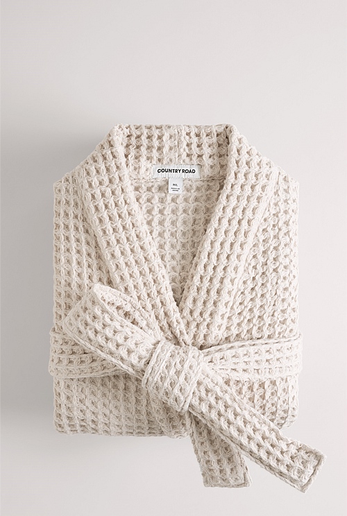 Natural Conran Australian Cotton Waffle Bath Robe Sleepwear Country Road