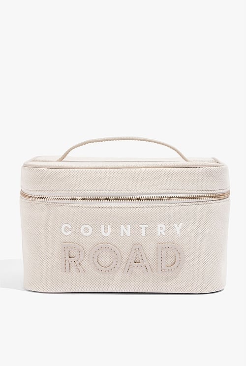 Natural Large Applique Cosmetic Case Bag Bags Country Road