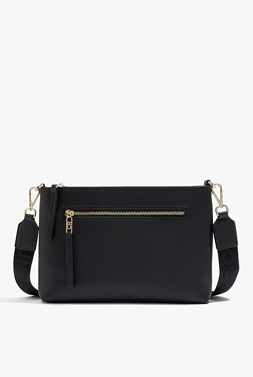 Black Branded Zip Crossbody Bag Bags Country Road