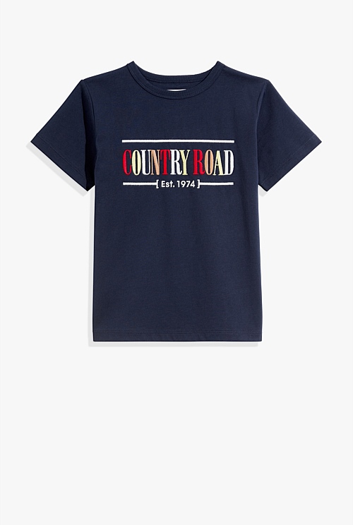 Red Multi Navy Verified Australian Cotton Heritage TShirt Natural