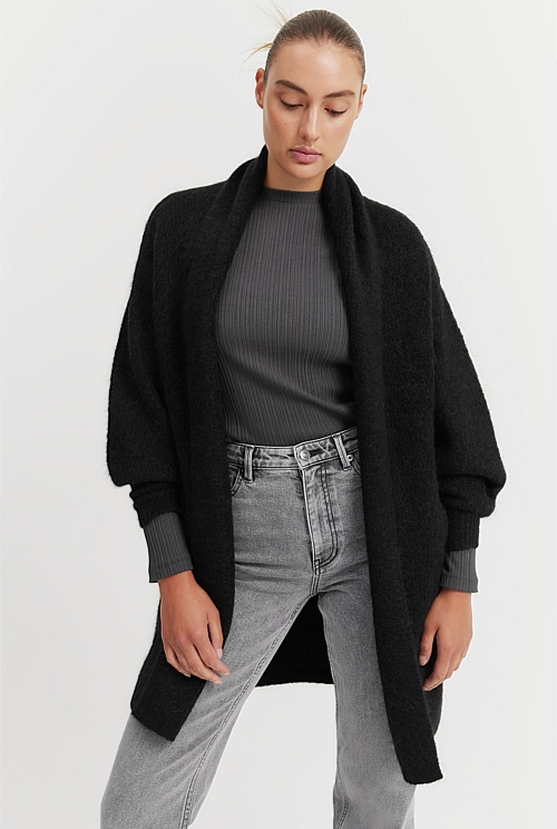 Black Brushed Cardigan - Knitwear | Country Road