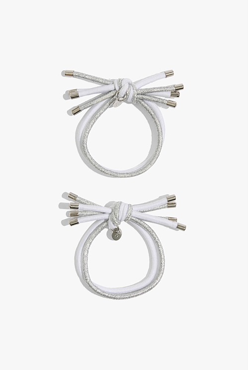 Silver Knot Hair Tie Pack of 2 Accessories Country Road