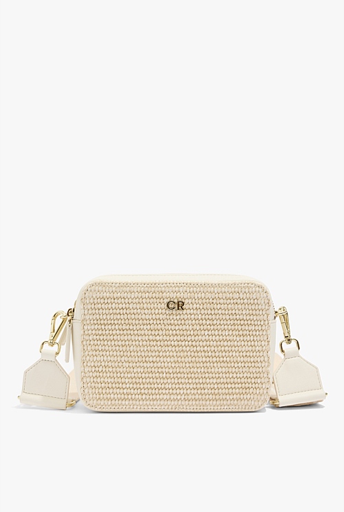 White Woven Contrast Camera Bag Bags Country Road