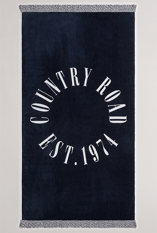 Navy Est 1974 Australian Cotton Beach Towel Beach Towels Country Road
