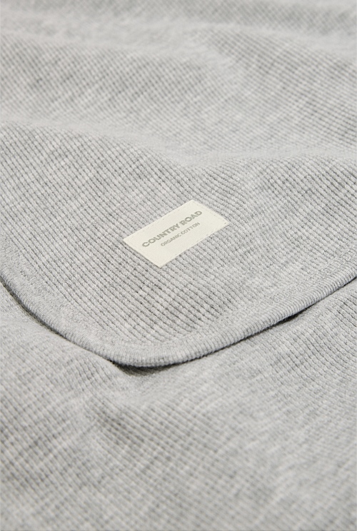 Light Grey Marle Organically Grown Cotton Waffle Blanket Accessories