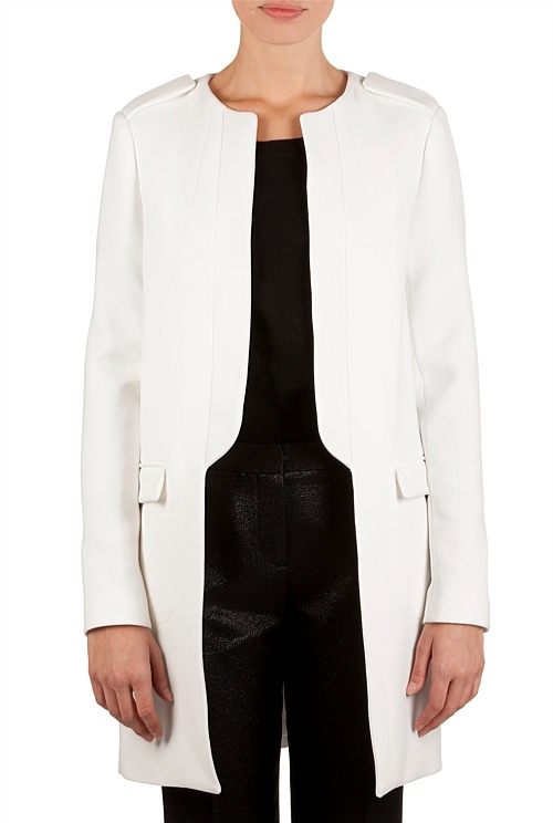 Cream Minimal Longline Jacket Clothing Country Road