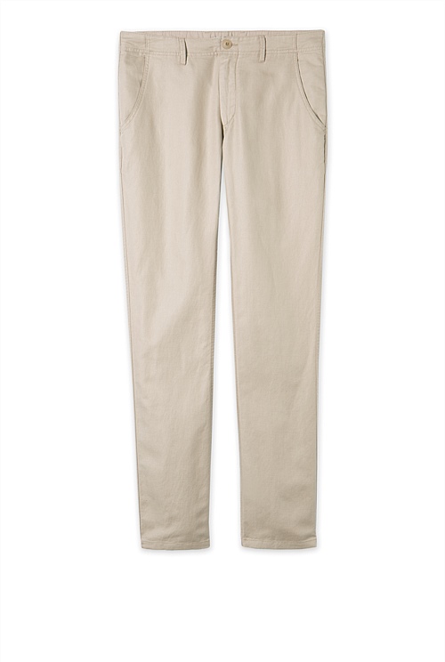 Stone Cotton Linen Chino Pants Country Road