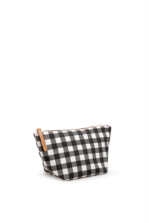 Black Check Print Tri Cosmetic Bag Cosmetic Bags Country Road