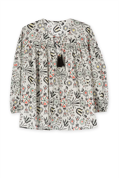 Cream Print Blouse Shirts Country Road