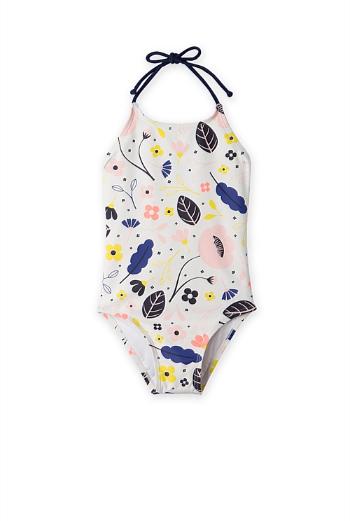 Antique White Multi Floral Bathers Girls 210 Country Road