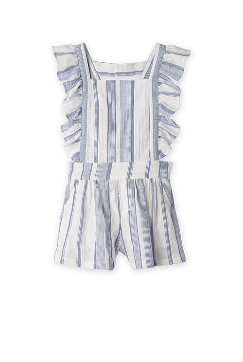 Chambray Multi Stripe Playsuit - Dresses | Country Road