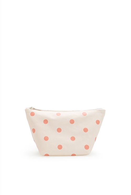 Melon Pink Pinstripe Tri Cosmetic Case Cosmetic Bags Country Road