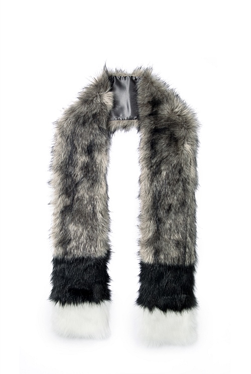 Grey Block Faux Fur Scarf Hats, Scarves & Gloves Country Road