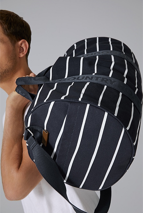 Navy Organic Stripe Duffle Bags Country Road