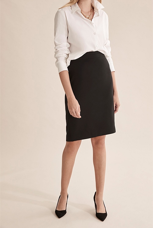 Black Darted Pencil Skirt - Skirts | Country Road