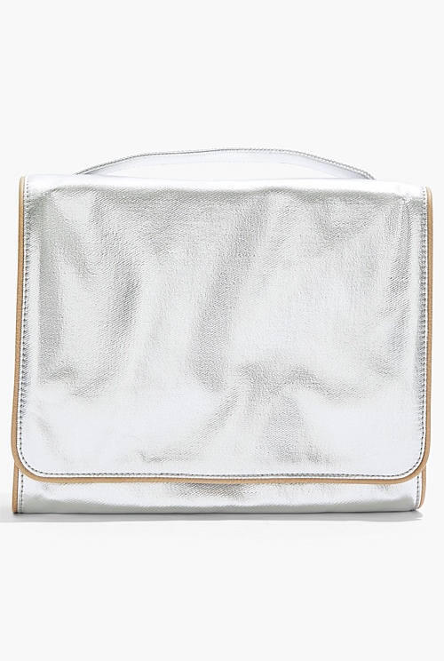 Silver Metallic Roll Up Cosmetic Bag Bags Country Road