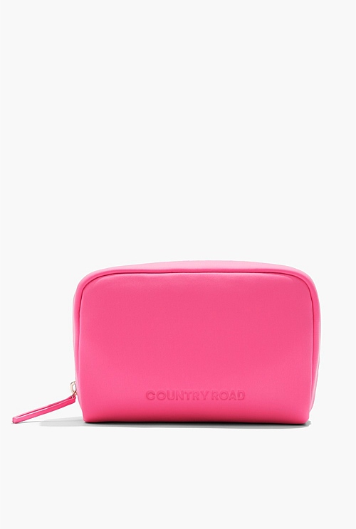 Candy Pink Neoprene Medium Cosmetic Bag Bags Country Road