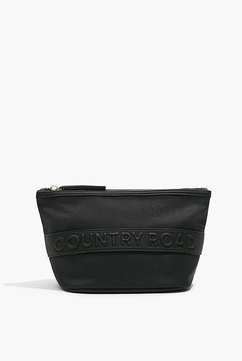 Black Embossed Medium Cosmetic Bag Bags Country Road