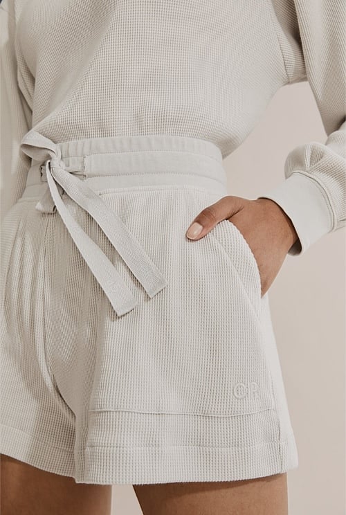 Ice Grey Waffle Lounge Short - Sleepwear | Country Road