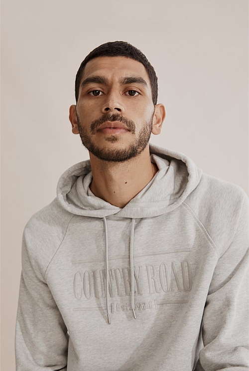 Light Grey Marle Verified Australian Cotton Heritage Hooded Sweat