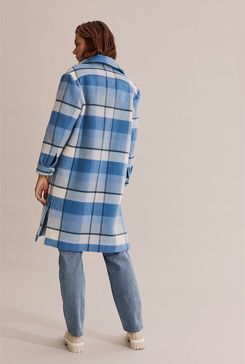 Oxygen Longline Check Coat Jackets & Coats Country Road