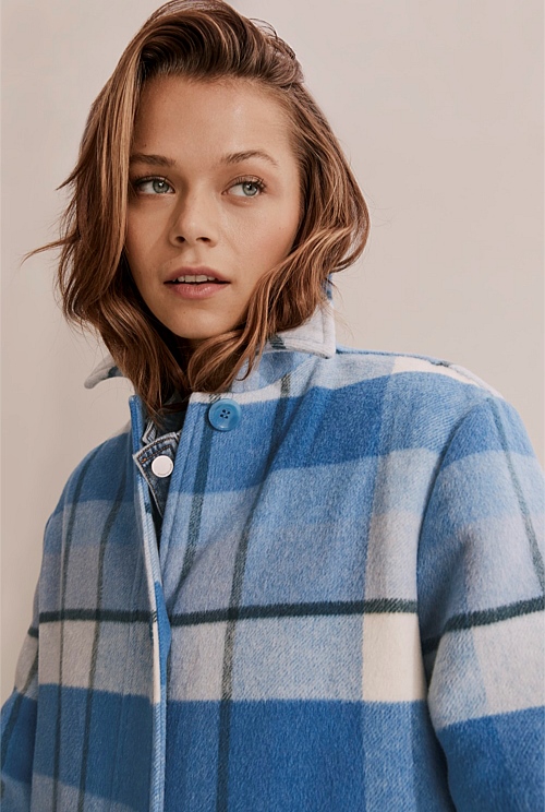 Oxygen Longline Check Coat Jackets & Coats Country Road