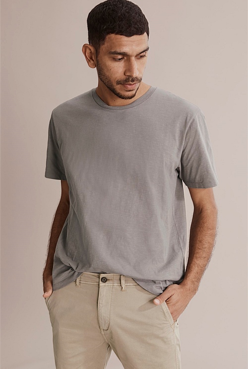 Washed Clay Slub T-Shirt - Natural Fibres | Country Road
