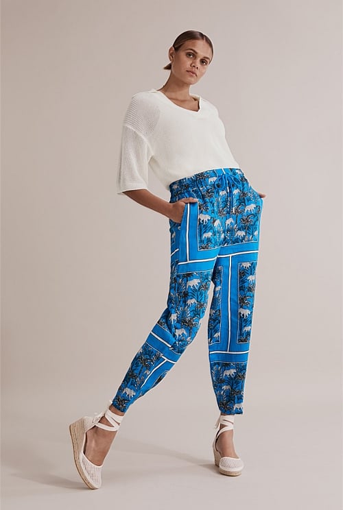 Tile Print Printed Harem Pant - Pants | Country Road