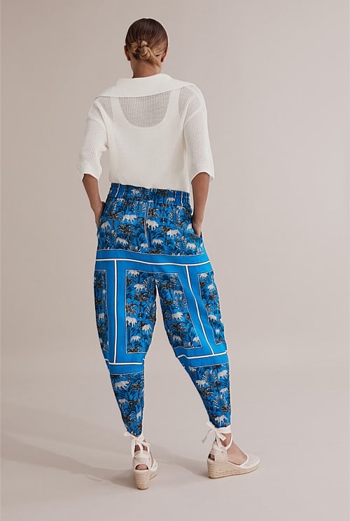 Tile Print Printed Harem Pant - Pants | Country Road