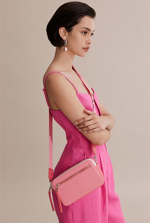 Flamingo Pink Branded Camera Bag Bags Country Road