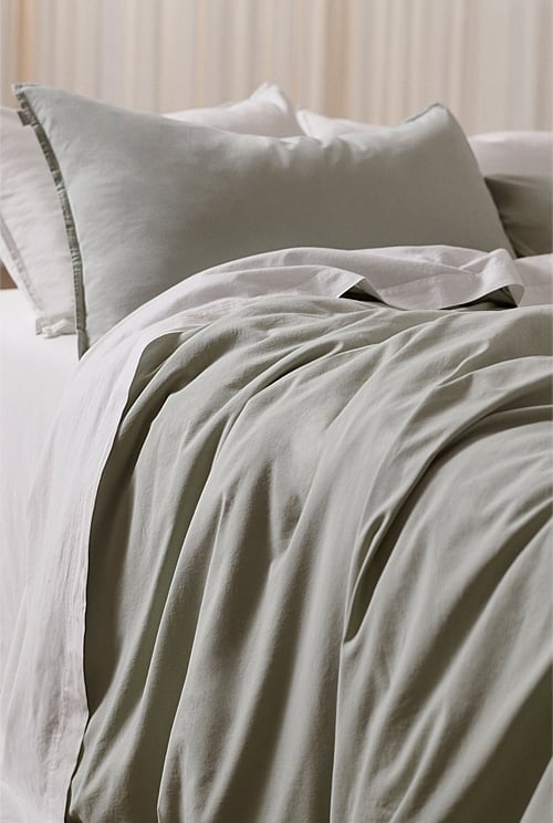 Mist Blue Brae Australian Cotton Super King Quilt Cover Super King