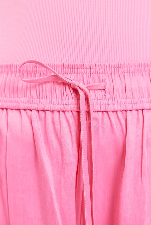 Vibrant Pink Fluid Pull-On Pant - Natural Fibres | Country Road