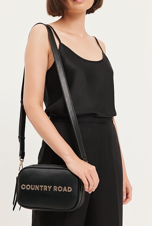 Black Double Zip Camera Bag Bags Country Road