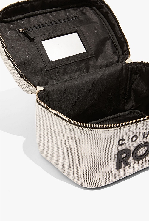 Black Large Applique Cosmetic Case Bag Bags Country Road