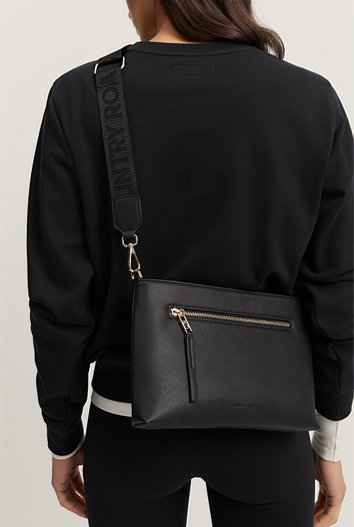 Black Branded Zip Crossbody Bag Bags Country Road