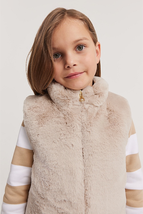 Soft Camel Reversible Faux Fur Vest Jackets Coats Country Road Soft camel reversible faux fur vest jackets coats country road