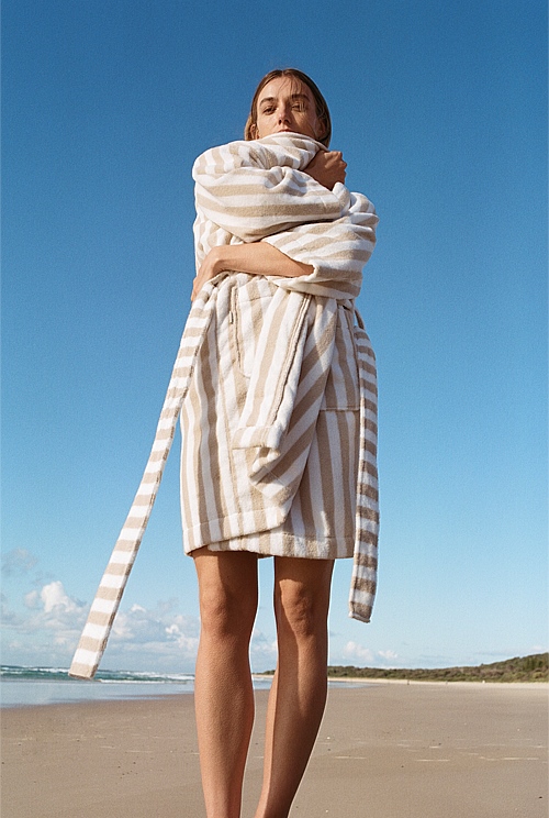 Natural Australian Cotton Pool Robe - Bathroom Accessories | Country Road