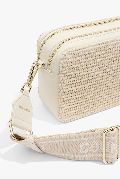 White Woven Contrast Camera Bag Bags Country Road