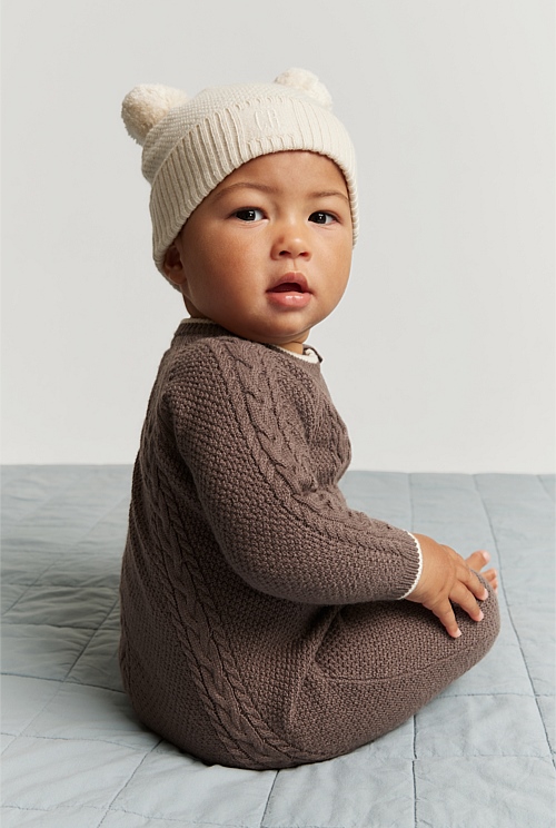 Chocolate Cable Knit Jumpsuit Jumpsuits & Bodysuits Country Road