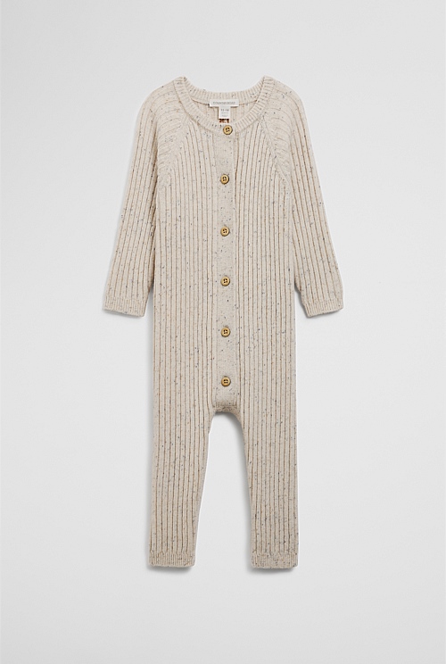 Buttoned Knitted Jumpsuit