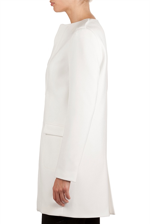 Cream Minimal Longline Jacket Clothing Country Road