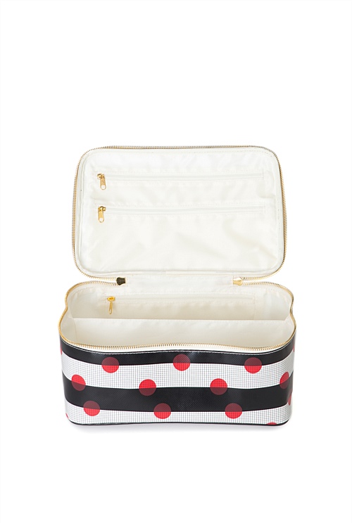 Black Spot Grid Large Cosmetic Bag Cosmetic Bags Country Road