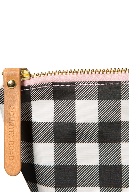 Black Check Print Tri Cosmetic Bag Cosmetic Bags Country Road