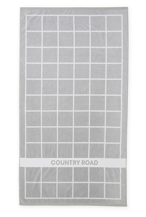 Grey Marle Country Road Grid Beach Towel Beach Towels Country Road