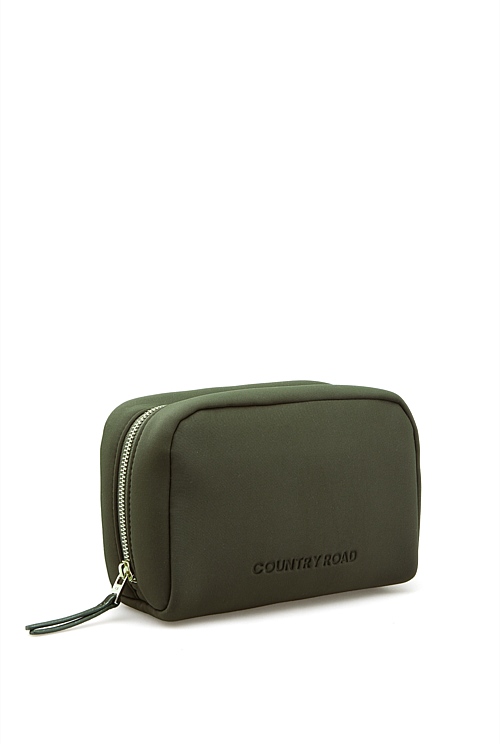 Olive Neoprene Medium Cosmetic Bag Bags Country Road